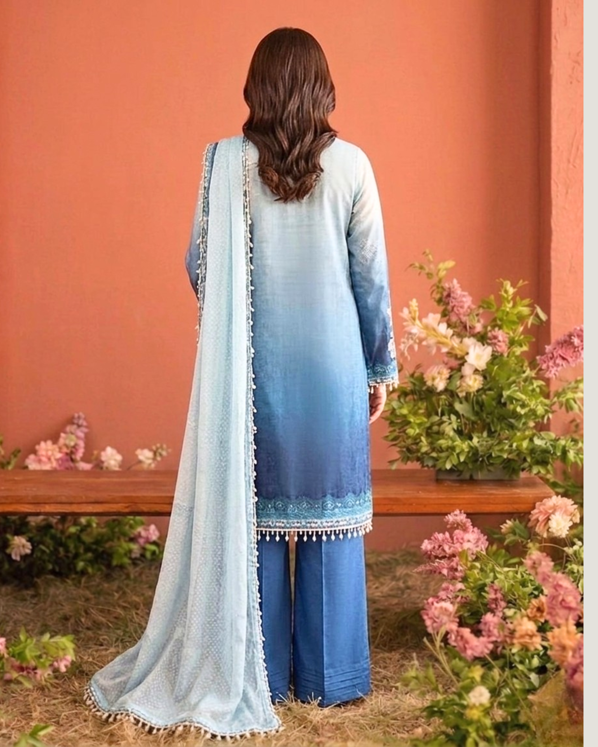 Elegant Bloom Crepe Suit Set - Image 2